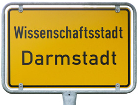 Ortsschild 'Wissenschaftsstadt Darmstadt'