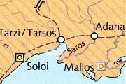 Im NEUER PAULY ATLAS wird für die Zeitspanne vom 10. bis 7. Jahrhundert v.u.Z. eine historische Küstenlinie skizziert, die bei Mersin beginnend (nordöstlich des Karteneintrags „Soloi“) bis Tarsus ins Land hineinreicht (S. 39) Belege für diese Küstenlinie in vor-Homer'scher Zeit sind keine angeführt.