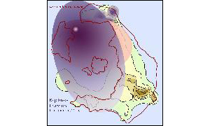 22. Von all den unklar datierten und nur unzureichend in ihrer räumlichen Erstreckung abzugrenzenden vulkanischen Ereignissen des 2. Zyklus hebt sich ein Vorkommnis als dritte gewaltige Plinianische Eruption ab, die auf 21.000 Jahre zu datieren ist. Sie hinterließ einen markanten, um die sieben Meter mächtigen rötlichen Ignimbrit-Horizont über dem gesamten Archipel. <br>
			<em><strong>Ignimbrite</strong> entstehen aus vulkanischen Glutlawinen bzw. pyroklastischen Strömen. Aschen und Magmafetzen bilden ein Gemisch, das sich in rasender Geschwindigkeit von seiner Eruptionsquelle ausbreitet. Bei Temperaturen ber 500 bis 600 verschweien diese Stoffstrme nach Beendigung ihres Flusses zu sehr festen dauerhaften Gesteinen, die man deshalb lange Zeit mit erstarrtem Magma verwechselt hat.</em>