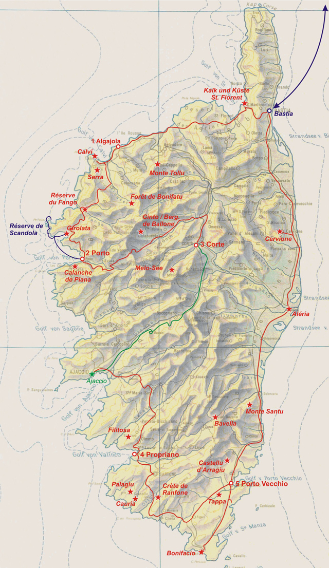 Korsika-Route 2009