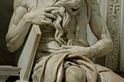 Die Hände des Moses-Statue von Michelangelo