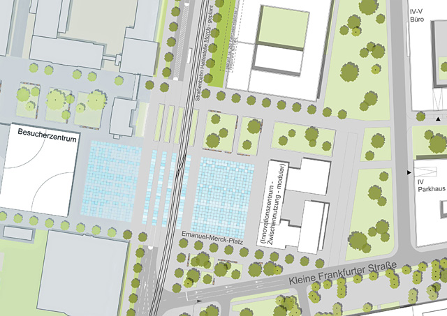 Rahmenplanentwurf der Stadt Darmstadt zum Emanuel-Merck-Platz