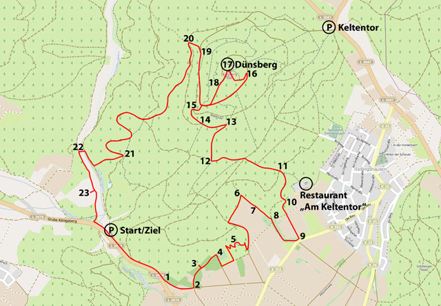 Ziele am Dünsberg  Rundweg, Keltentor und Abschlussrast