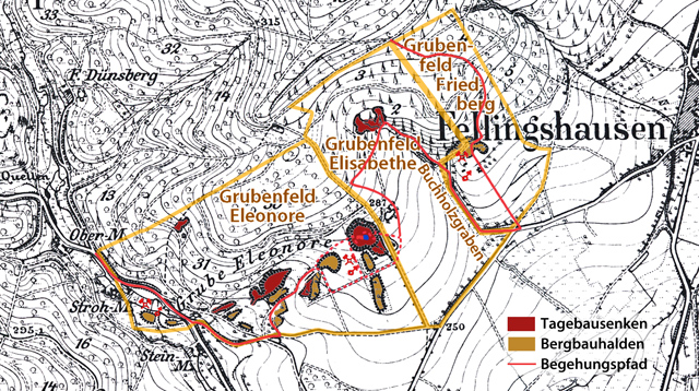 Grubenfelder iim 19. Jahrhundert