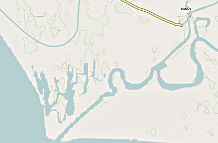 Die Mündungen von Kydnos und Saros in der Darstellung von OpenStreetMap