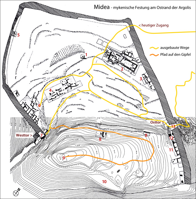 topografische Übersichtskarte von Midea