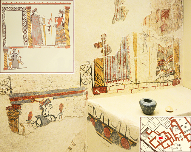 Fresken aus dem Kultbezirk von Mykene