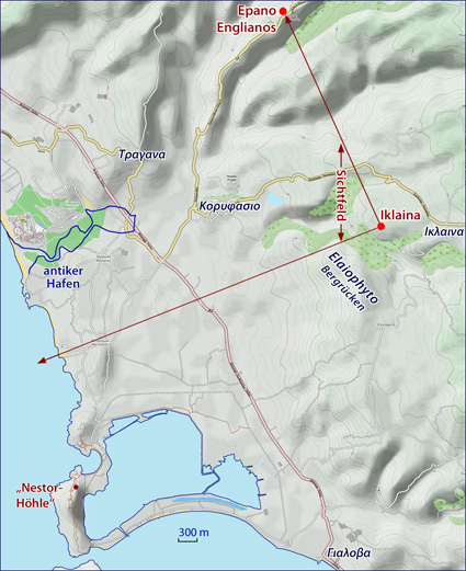 Lage des Palastes von Iklaina in Messenien