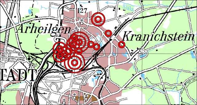Erdbebencluster in Darmstadt Nord (Arheilgen/Kranichstein) im Oktober 2016